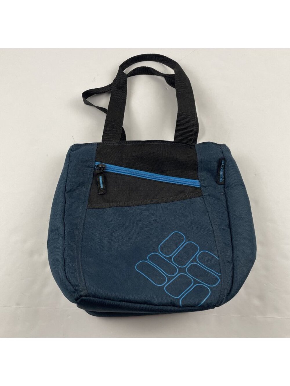 Columbia Insulated Lunch Tote Small Cooler 10”x11”x5” Double Handle Canvas Blue